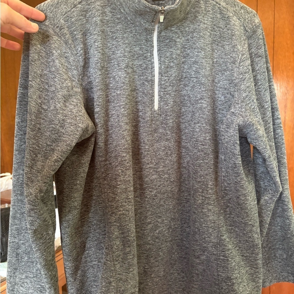 Eddie Bauer Heather Gray Zip Pullover